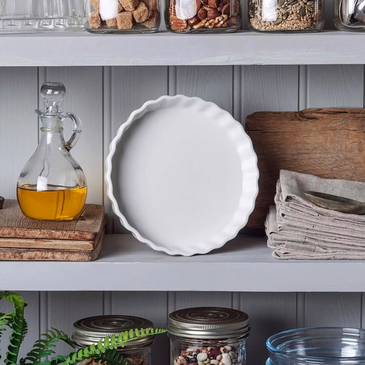 WM Bartleet & Sons White Porcelain Round Pie Dish, Diameter: 20 cm – 8