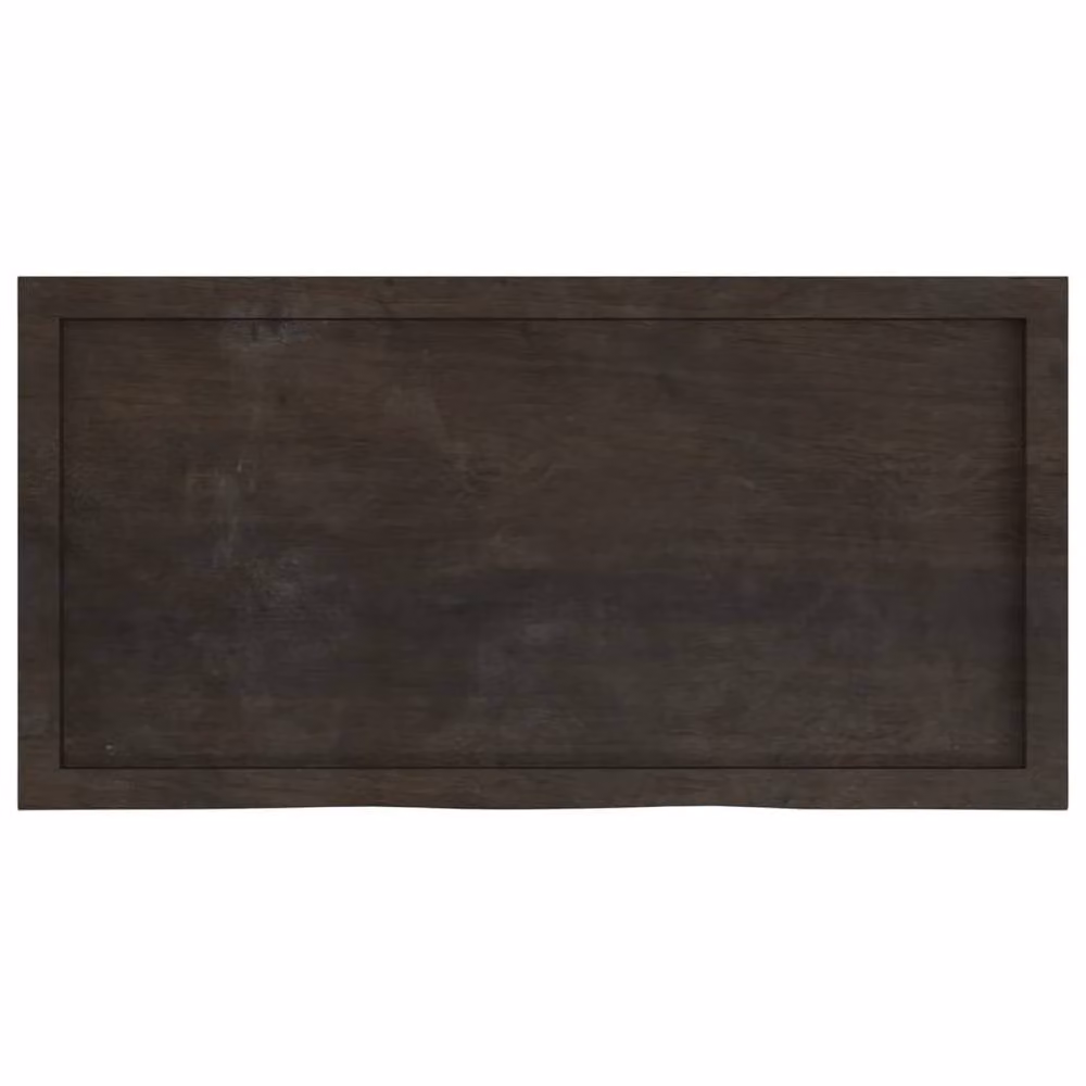 Berkfield Home Table Top Charcoal Oak Solid Wood Countertop, W: 100 cm, D: 50 cm, H: 2-6 cm – 3