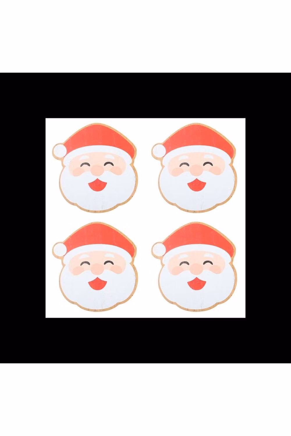 KDMD Jolly Santa Christmas Coaster Set of 4 Red MDF Drink Mats – 2