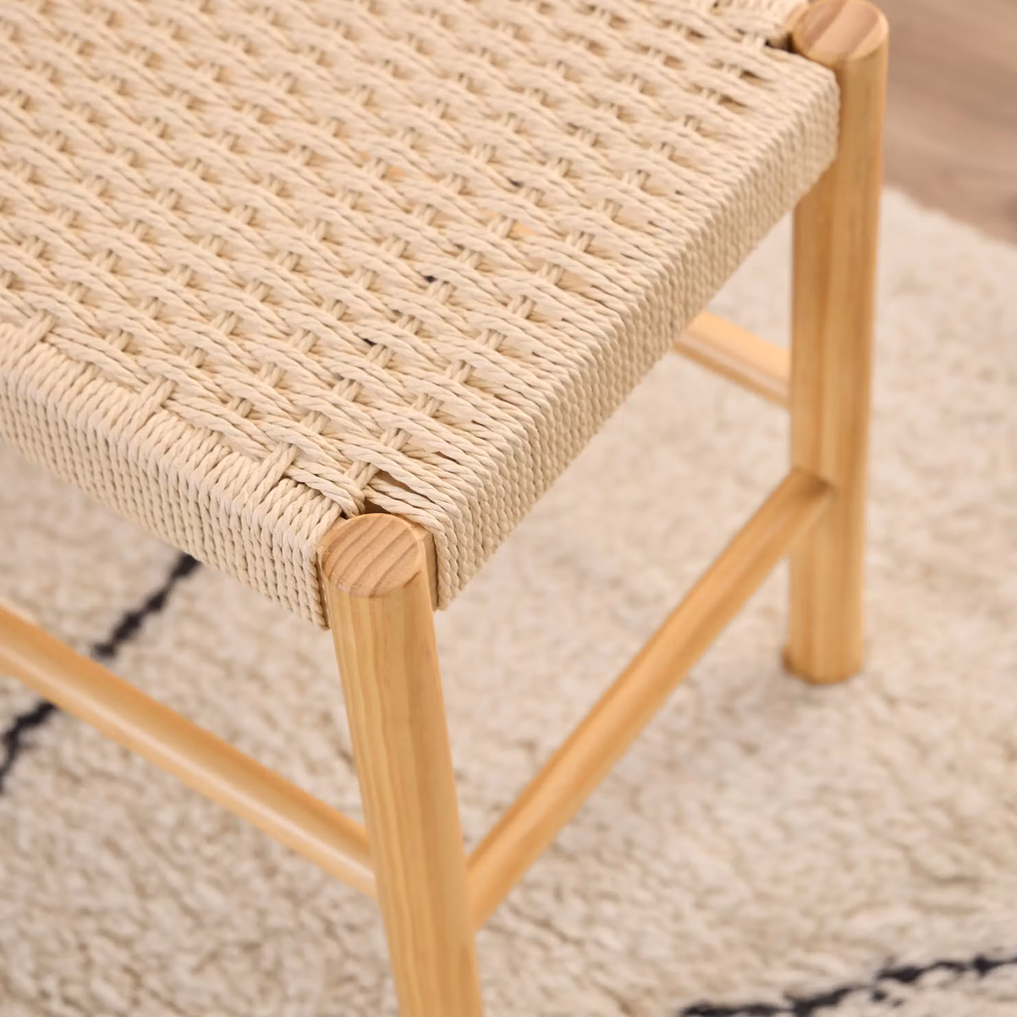 Furniture To Go Alvin Weaved Bench in Off-White – 2
