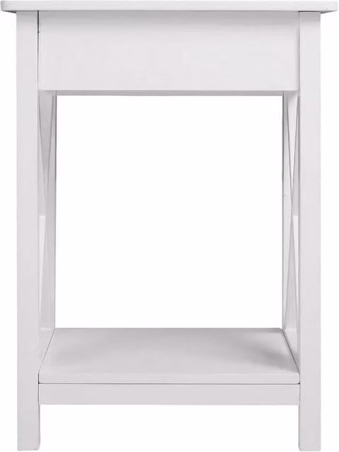 FORGEVIO White Modern Square Side Table with Matt MDF Laminate Finish – 1