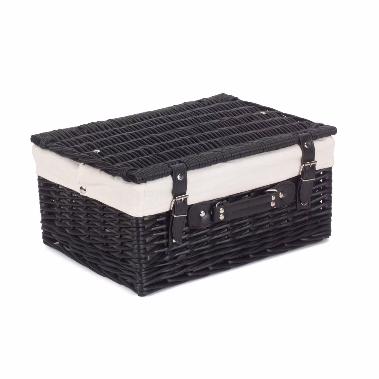 Red Black Willow Empty Picnic Basket with White Lining, W 41 cm – 2