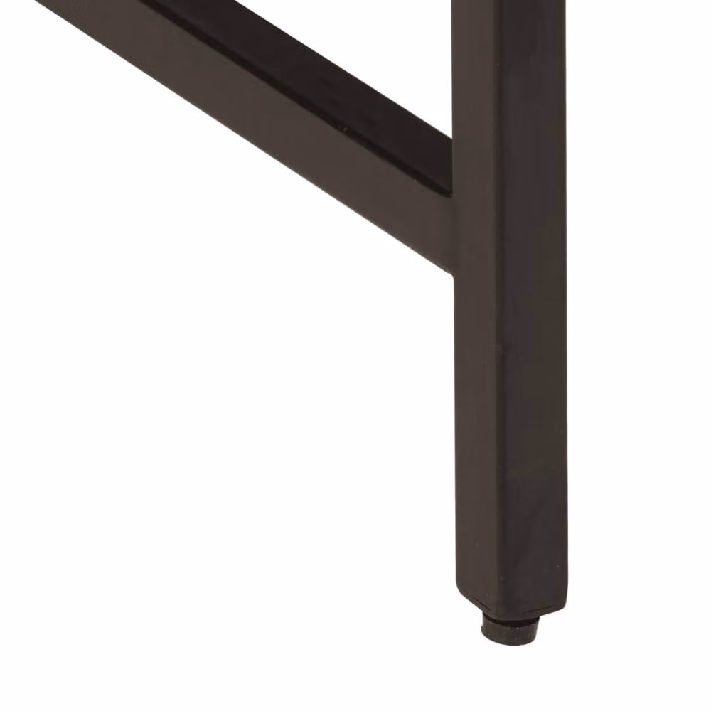 Berkfield Home Industrial Side Table in Brown Mango Wood and Iron, W/D/H: 45 x 45 x 50 cm – 5