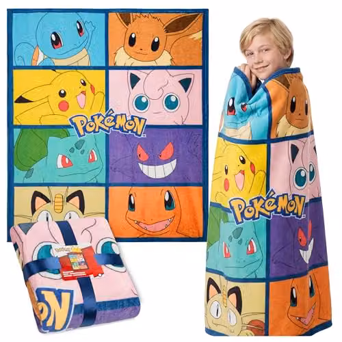 Pokemon Multicolour Soft Fleece Throw Blanket, W x D: 150 x 130 cm – 4