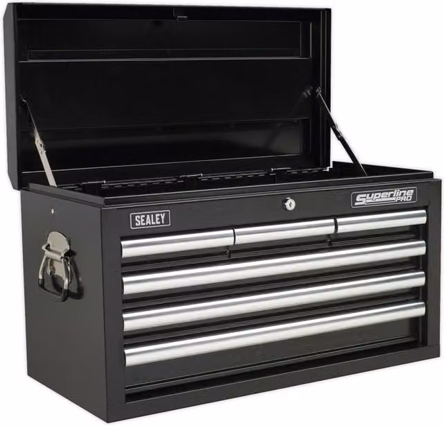 Loops Black 6 Drawer Lockable Tool Chest Storage Cabinet W: 66.0 cm, D: 31.5 cm, H: 37.5 cm – 1