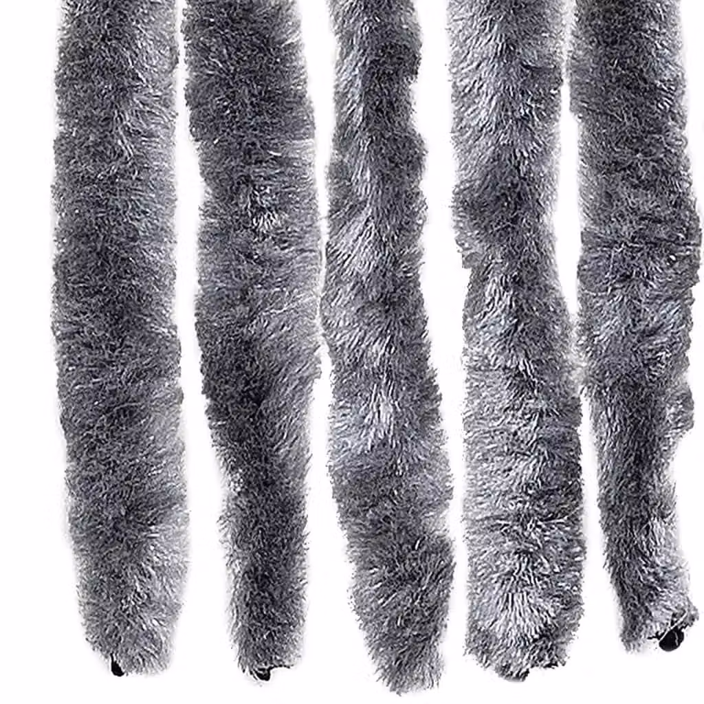 Berkfield Home Silver Chenille Fly Curtain, W: 100 cm, H: 230 cm – 5