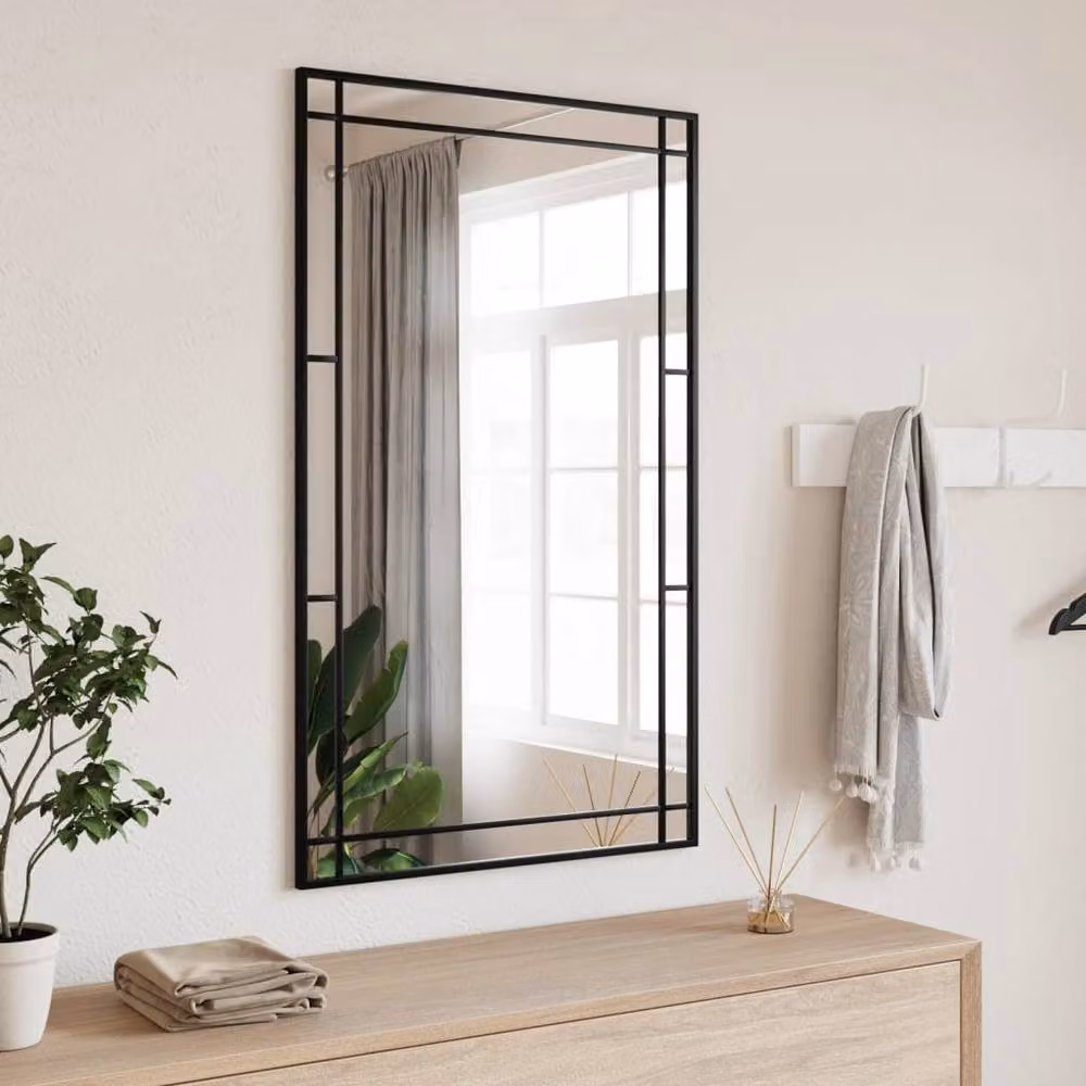 Berkfield Home Minimalist Rectangular Wall Mirror in Black, W: 60 cm, H: 100 cm – 2