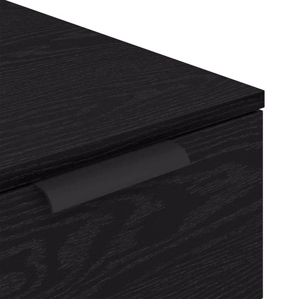 Berkfield Home Modern Desk Cabinet in Black Oak with Hinged Doors and Drawers, W/D/H: 33 x 50 x 75 cm – 7