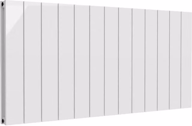 Bathroom Kingdom Casina White Double Flat Panel Horizontal Aluminium Radiator W: 142 cm, H: 60 cm