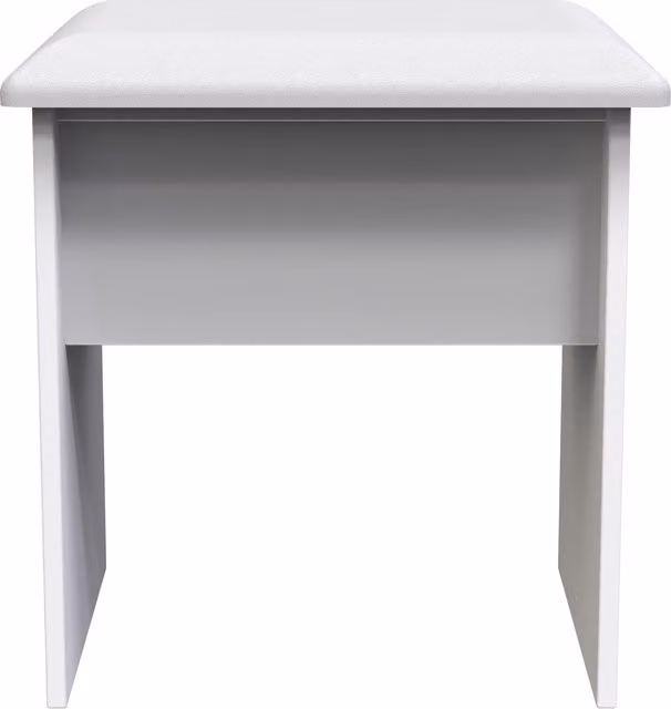 Ready Assembled 2 U Metro Stool in White and Gold with Synthetic Leather and Metal Frame