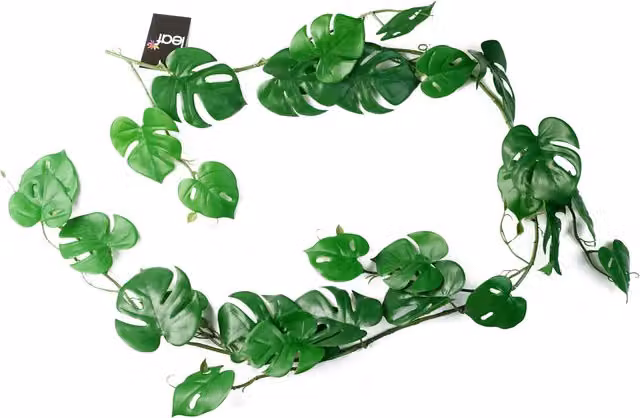 Artificial Hanging Trailing Monstera Plant with Green Leaves, Height: 180 cm, Width: 30 cm, Depth: 30 cm