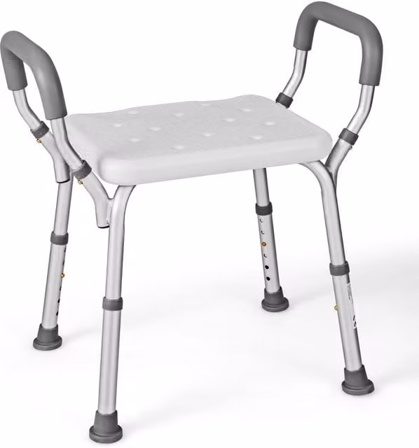 Costway Height Adjustable Shower Bench and Bath Stool in White