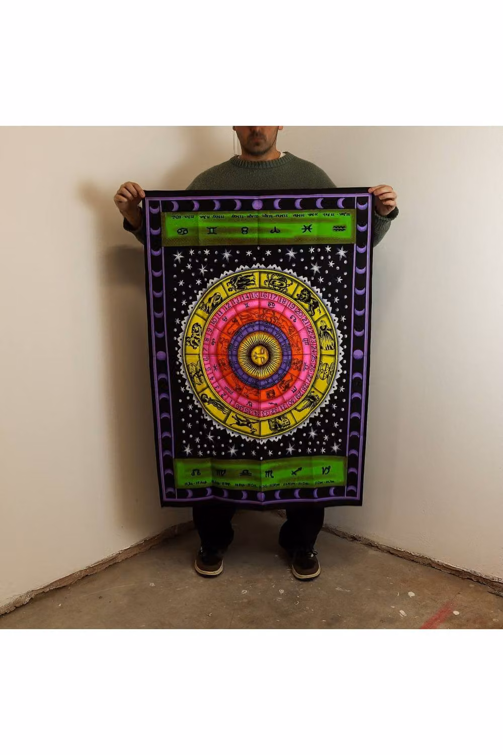KDMD Multicolour Abstract Mandala Textile Wall Hanging, W: 70 cm, H: 110 cm – 2