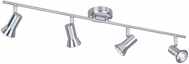 Netlighting Magnum 4 Light Adjustable Bar Spotlights in Brushed Steel Grey with GU10 Fitting