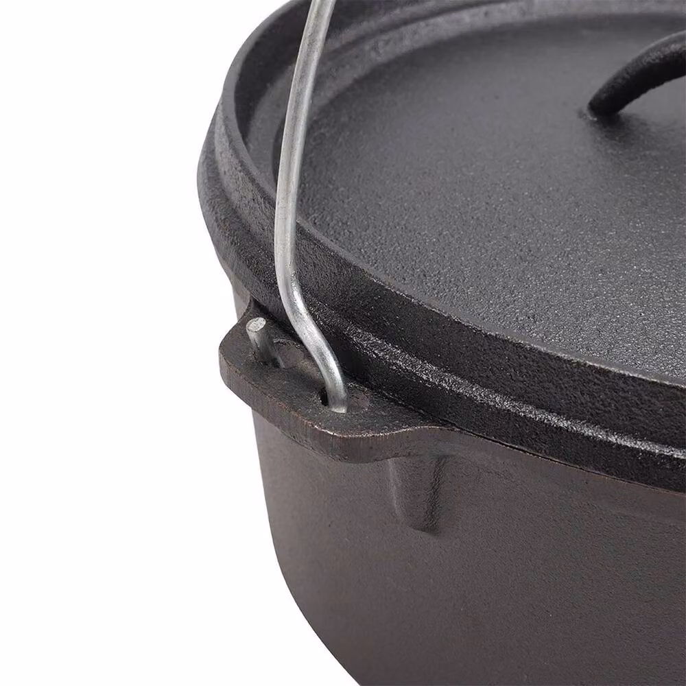KORVIXA Pre-Seasoned Cast Iron Camp Dutch Oven Casserole with Legs in Black – 3