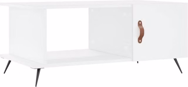 Berkfield Home White Modern Coffee Table W/D/H: 90 x 50 x 40 cm