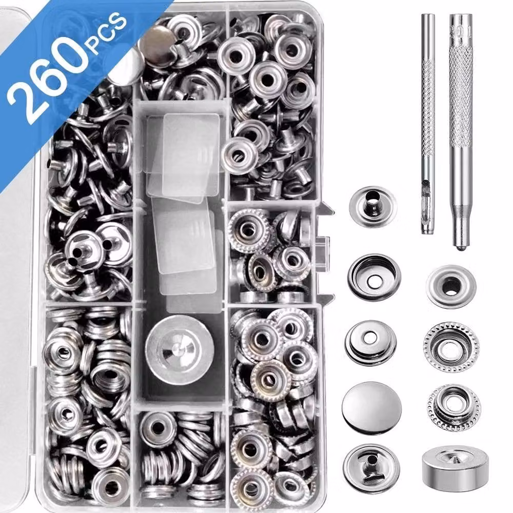 SPETLEK 260-Piece Heavy Duty Snap Fasteners Press in Silver – 5