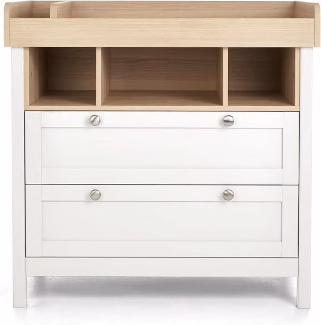 Mamas & Papas Harwell Dresser Changer in White with Changing Mat and Soft Close Drawers