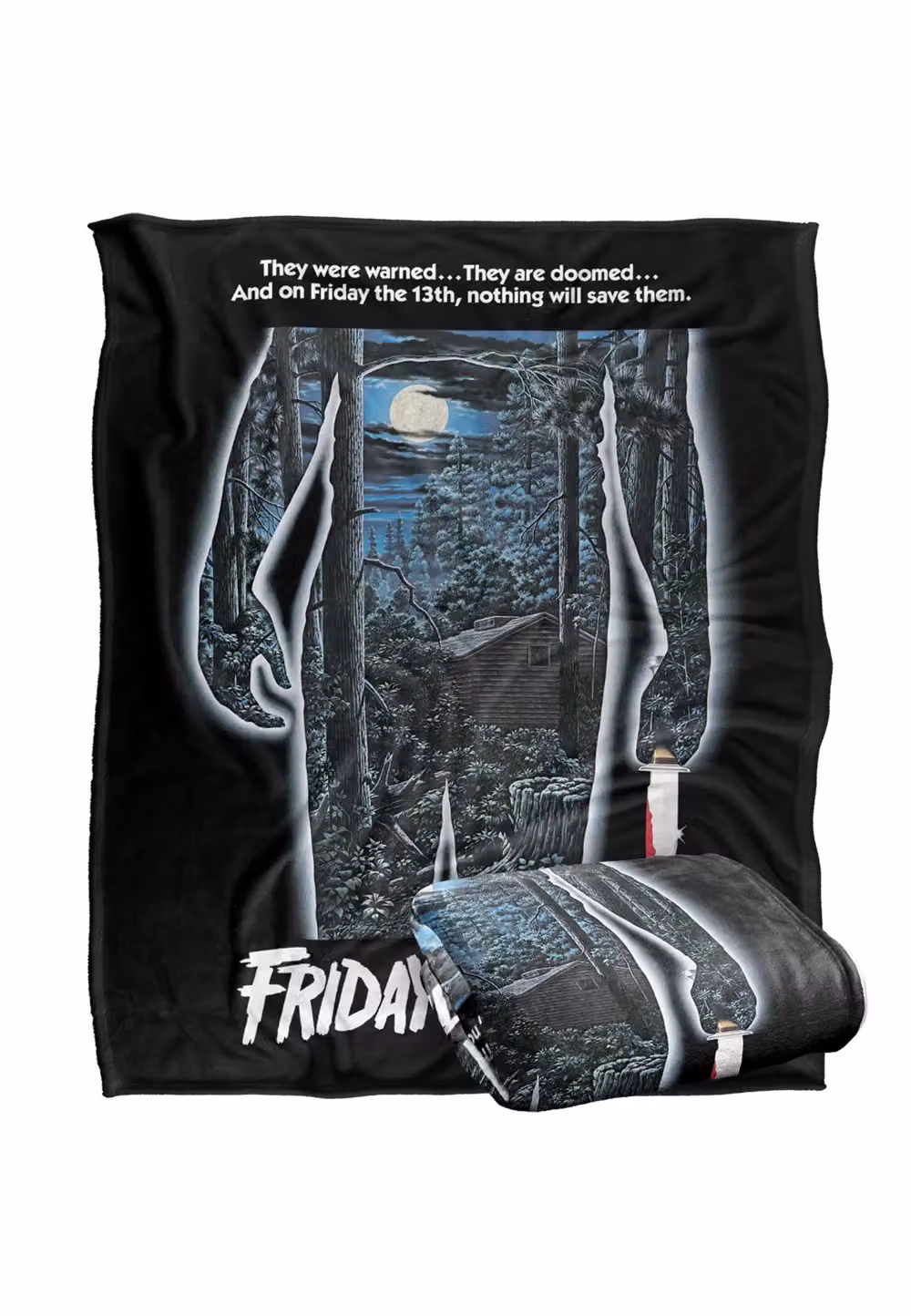 Warner Brothers Friday The 13th Logo Silky Touch Super Soft Throw Blanket, White, W/D: 152 x 127 cm – 2