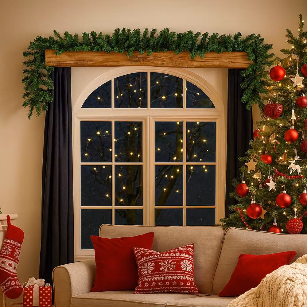 Marco Paul Luxury Traditional Green Christmas Pine Garland – 9