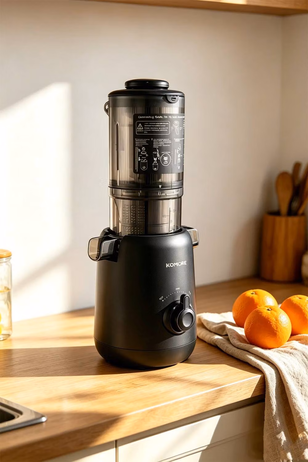 ExtraStar 200W Slow Masticating Cold Press Juicer with Lid, Black – 2