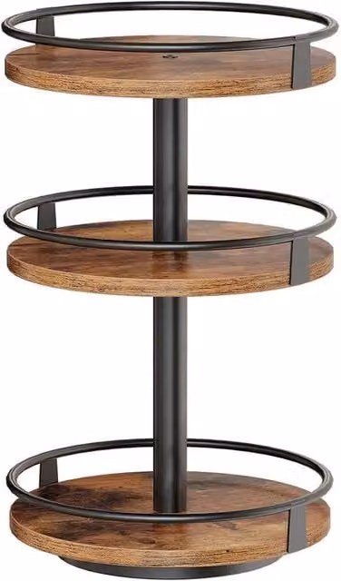 KORVIXA 3-Tier Rotating Spice Organiser and Rack in Brown