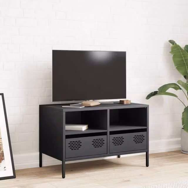 Berkfield Home TV Cabinet in Anthracite Dark Grey, W: 68 cm, D: 39 cm, H: 43.5 cm