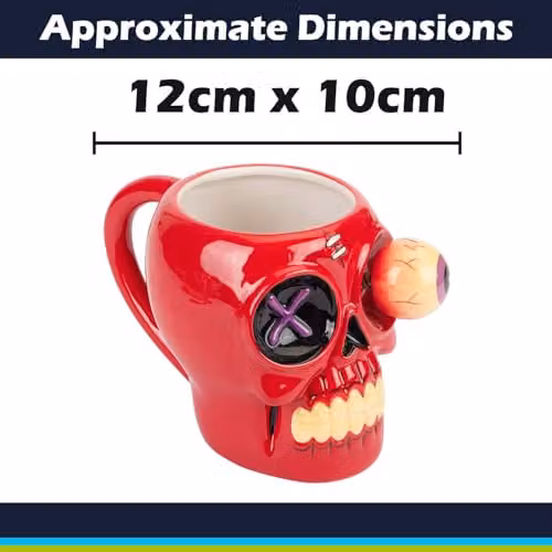VFM e-Store Shaking Skull Wobble Mug, Red, H: 12 cm x W: 10 cm – 2