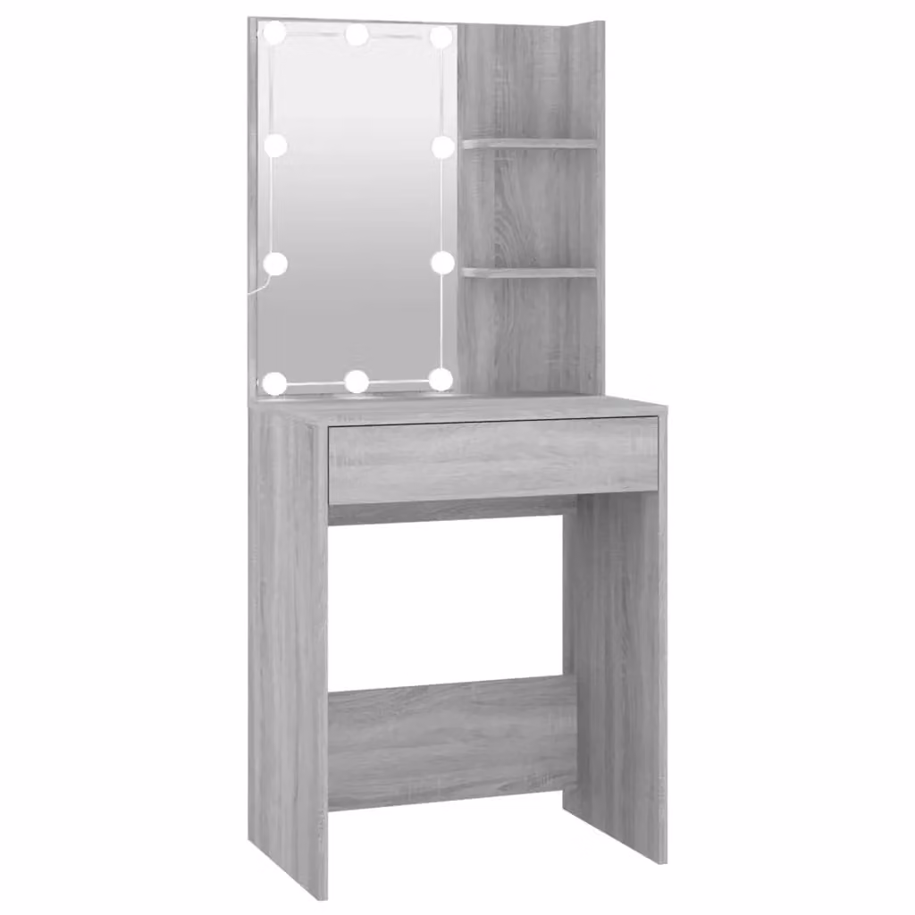 Berkfield Home Grey Sonoma Dressing Table with LED, W/D/H: 60 x 40 x 140 cm – 2