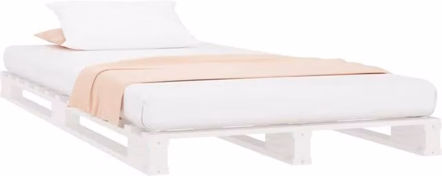 Berkfield Home White Solid Wood Pine Pallet Bed W/D/H: 100 x 200 cm