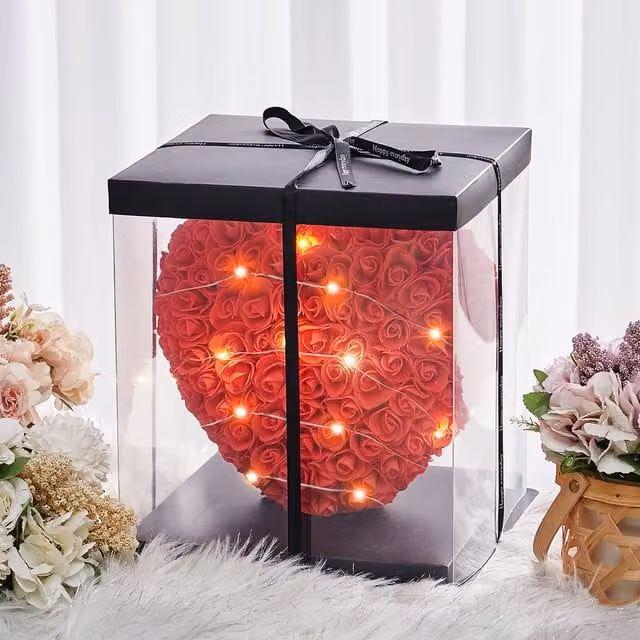 Lifeideas LED Rose Foam Heart in Red with Gift Box
