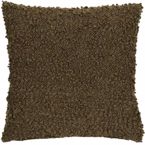 Yard Ulsmere Bouclé Square Cushion in Green, W/D/H: 45 x 45 x 45 cm