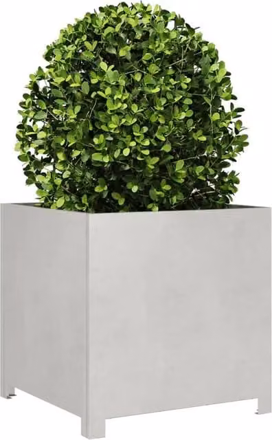 Berkfield Home Durable Stainless Steel Garden Planter Tub in Silver, W/D/H: 50 x 50 x 50 cm – 1