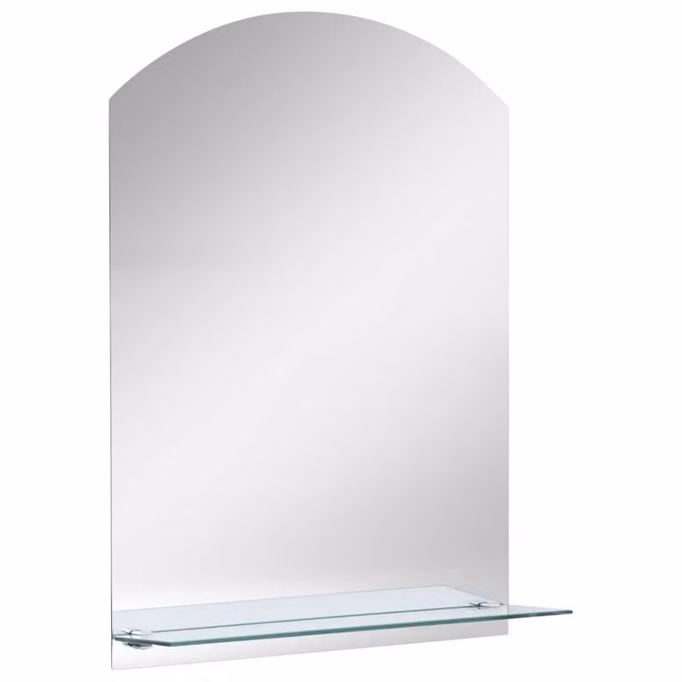 Berkfield Home Minimalist Rectangular Wall Mirror with Shelf, Silver, W: 40 cm, H: 20 cm, D: 2 cm