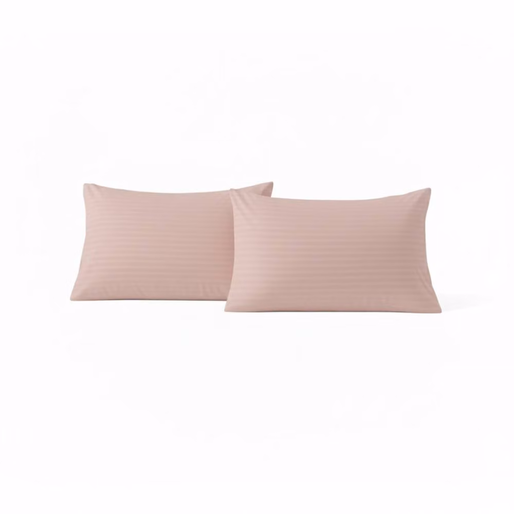 Snug City Microfibre Soft Touch Satin Stripe Housewife Pillowcase Pair in Pink – 2
