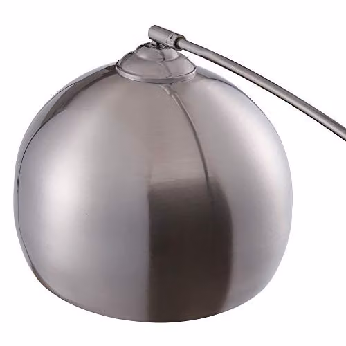 Teamson Home Arquer Arc Floor Lamp with Faux White Marble Base and Silver Nickel Bell Shade, Height: 173 cm – 3