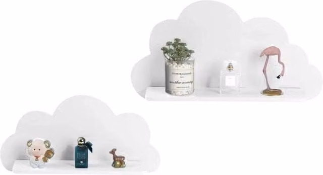 Kelvenix 2 Piece Cloud Wall Mounted Shelves in White