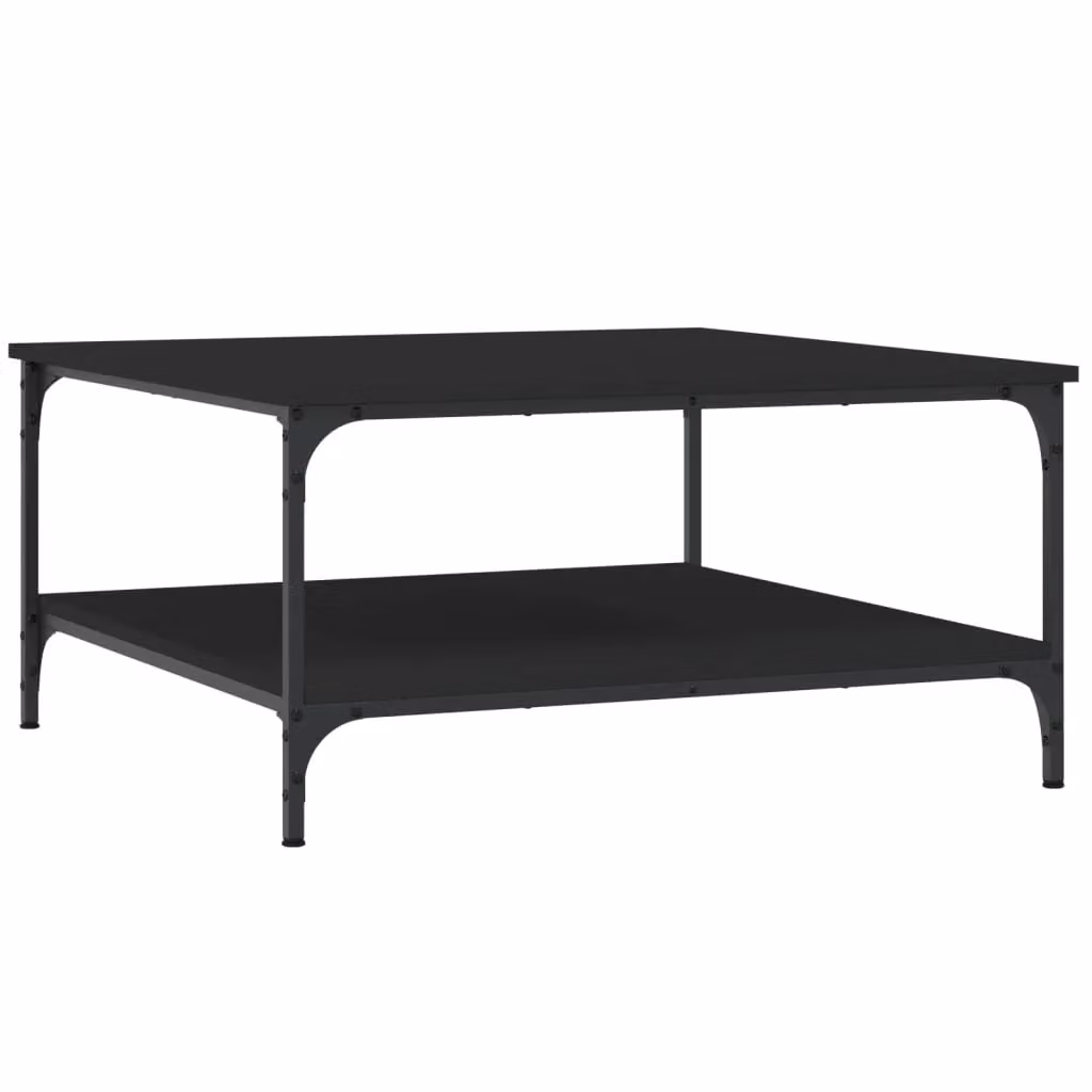 Berkfield Home Black Square Coffee Table in Engineered Wood, W/D/H: 80 x 80 x 40 cm – 2