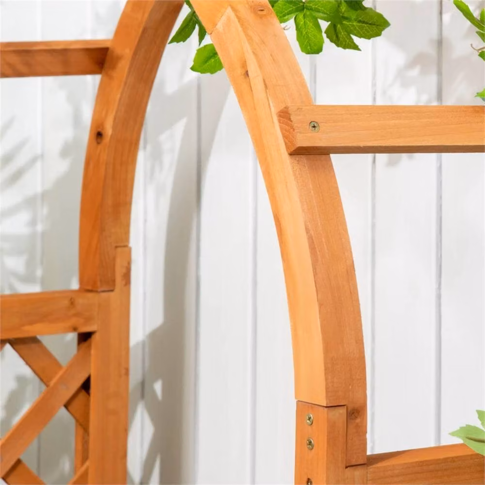 Nordara Brown Wooden Raised Garden Bed with Arch Trellis – 4