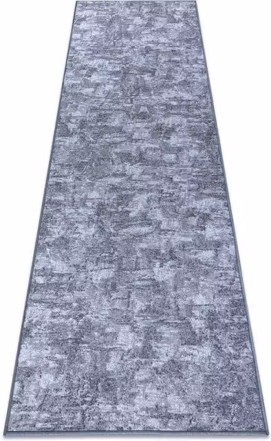 RugsX Solid Grey Polyester Runner, W: 100 cm, L: 400 cm