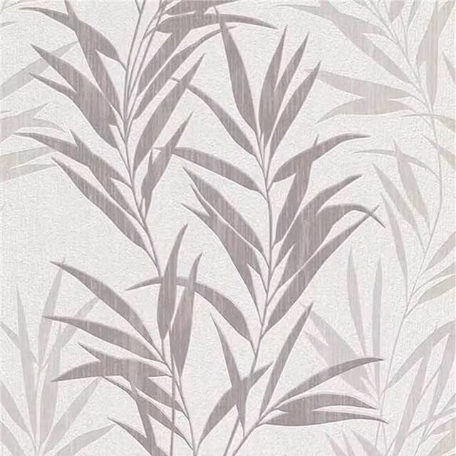 Erismann Mix Up Tropical Palm Leaves Botanical Wallpaper in Grey and White