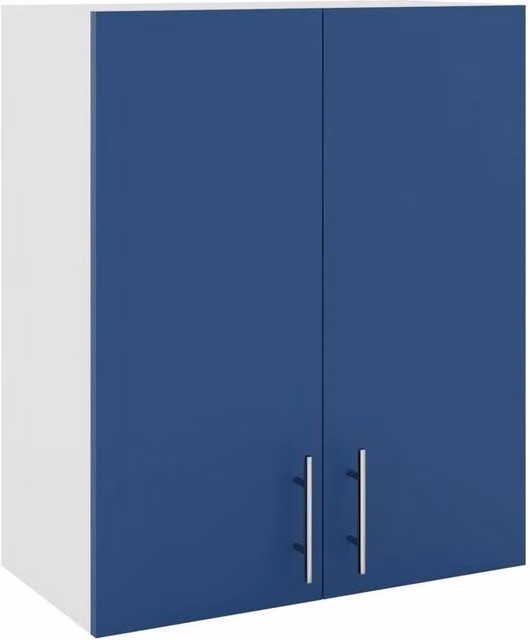 SPETLEK Modern Navy Blue Kitchen Wall Unit with Hinged Doors