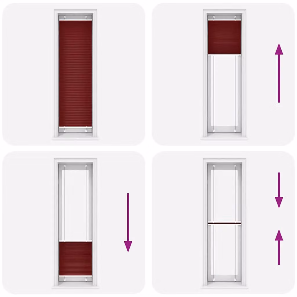 Berkfield Home Single Pleat Corded Blind in Bordeaux Red, W: 64.4 cm, H: 200 cm – 4