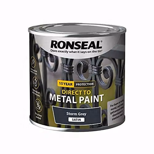 Ronseal Direct to Metal Paint Grey Satin 250ml