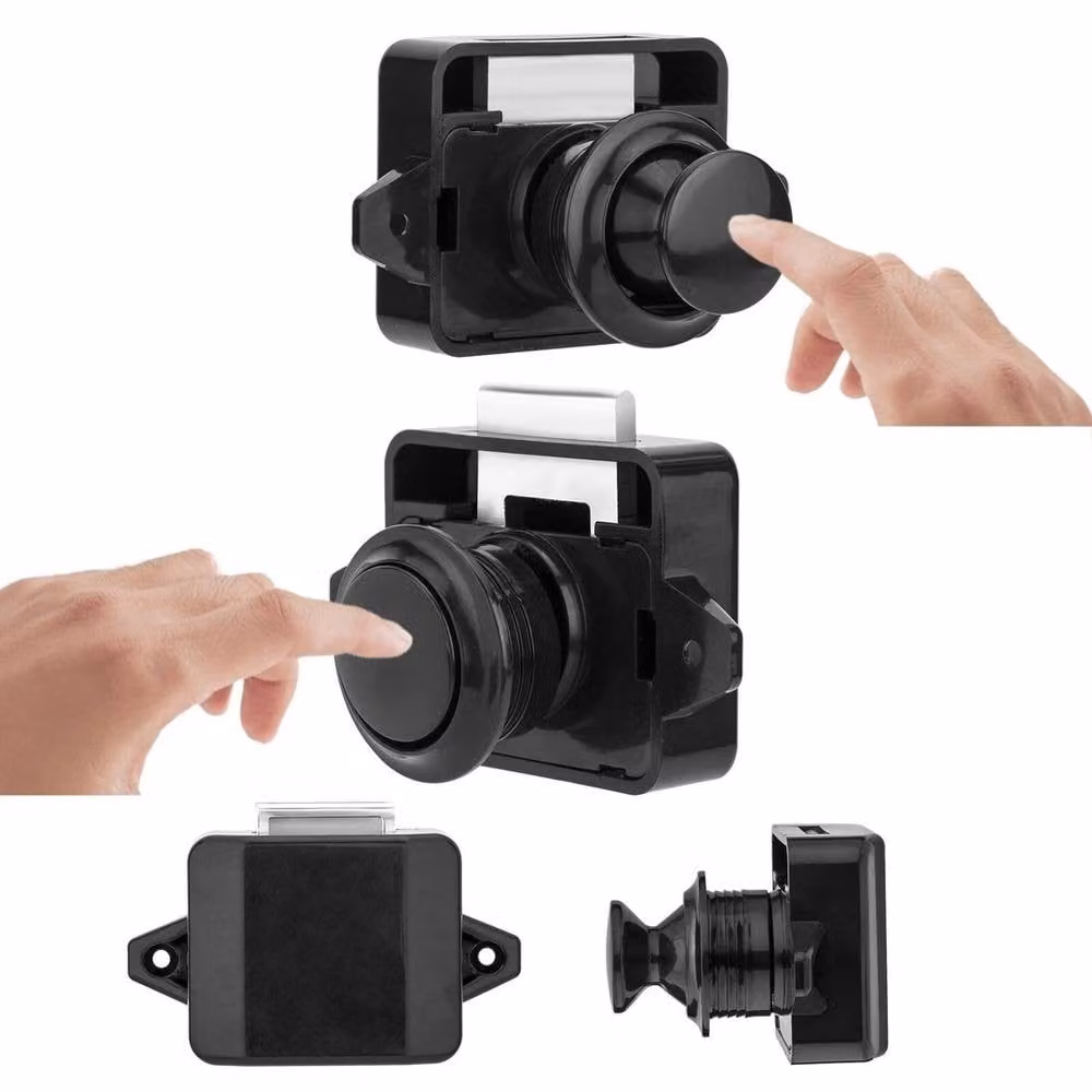 PAWNORA 5-Pack Push Button Catch Latch Lock in Black – 4