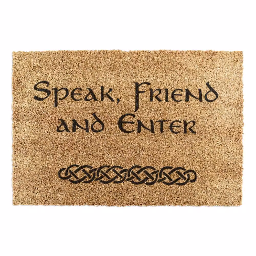 Artsy Mats Speak Friend & Enter Doormat in Brown, W: 90 cm, D: 60 cm – 2
