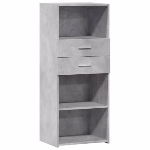 vidaXL Modern Highboard in Matt Grey MDF, W/D/H: 50 x 42.5 x 124 cm