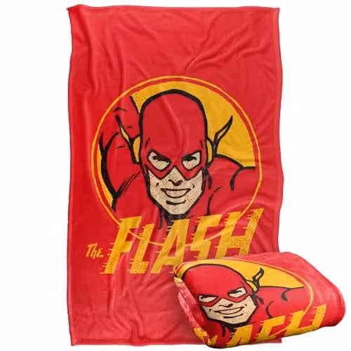 LOGOVISION DC Flash Circle Silky Touch Super Soft Fleece Throw Blanket, Multicolour, W: 91.44 cm, H: 147 cm