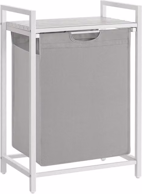Kelvenix Dove Grey Pull-Out Laundry Hamper with Removable Bag