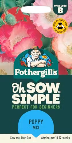 Mr Fothergill's Oh Sow Simple Poppy Mix Flower Seeds in Red, Orange and Pink